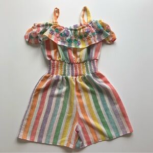 Knitworks Jumpsuit Romper Girl Sz 10 Rainbow